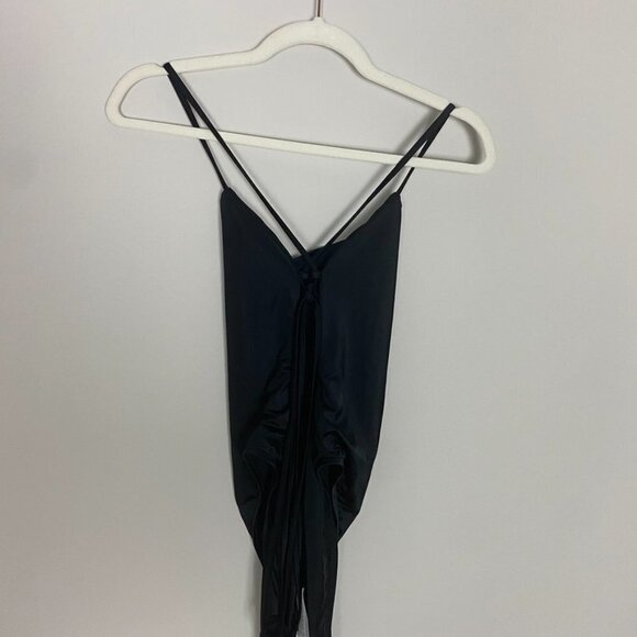 Good American Barely There One-Piece Swimsuit Strappy Stretch Black - Picture 4 of 8